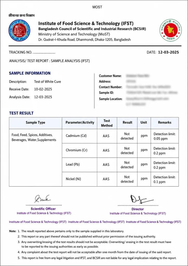 BCSIR Lab Test Report